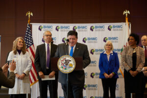 Governor JB Pritzker along with state and local officials celebrated the launch of a new Behavioral Health Workforce Center.